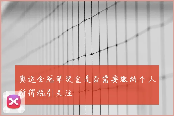 奥运会冠军奖金是否需要缴纳个人所得税引关注